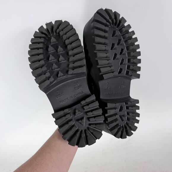 Jeffrey Campbell Clogge Platform Mules Women's 7 Black Leather Slip-On Comfort - Picture 8 of 9